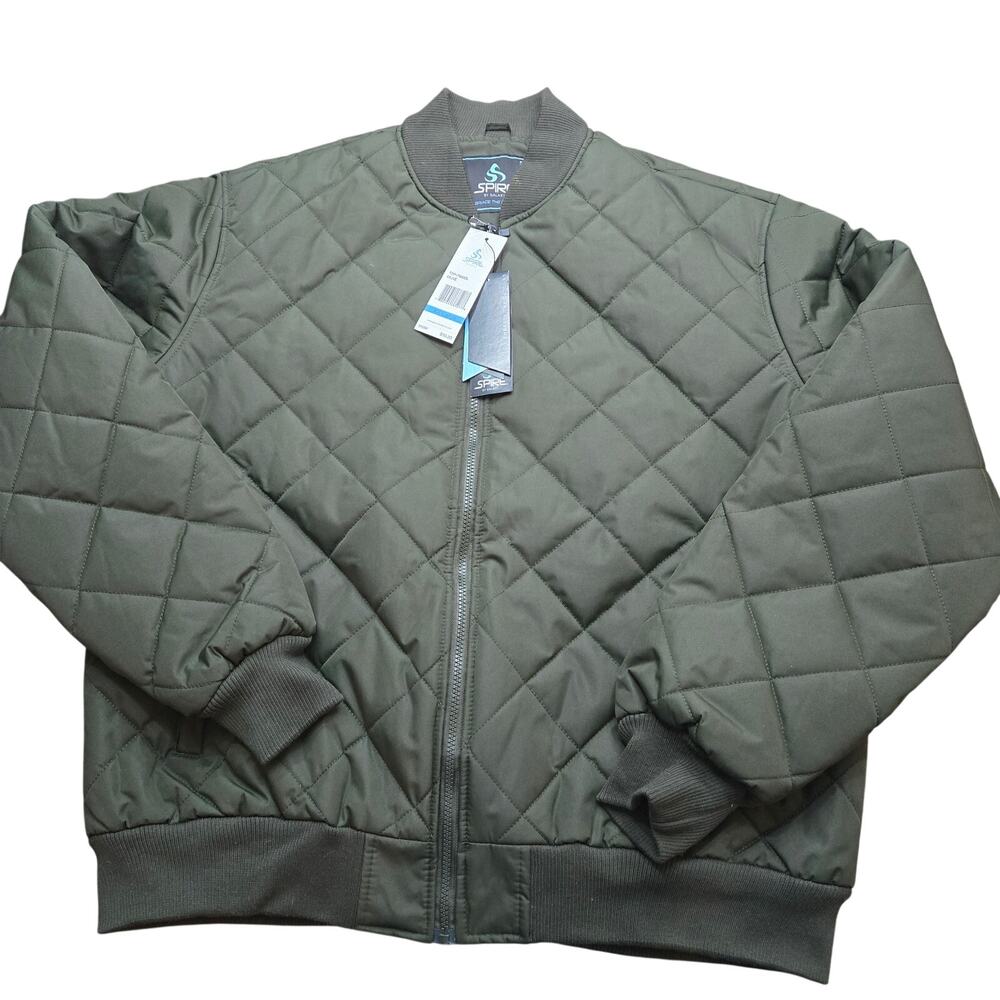 Spire by Galaxy Men's Heavyweight Quilted Bomber Jacket